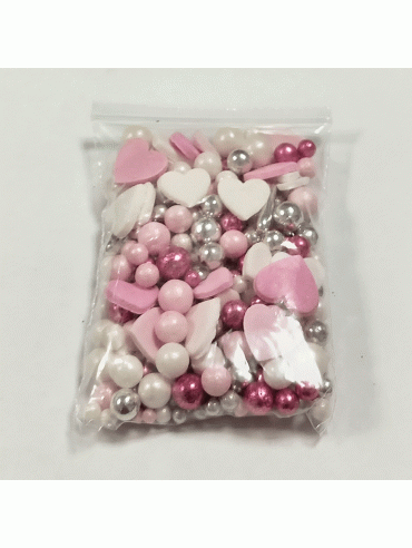 Dekorativne perle 50g roze mix